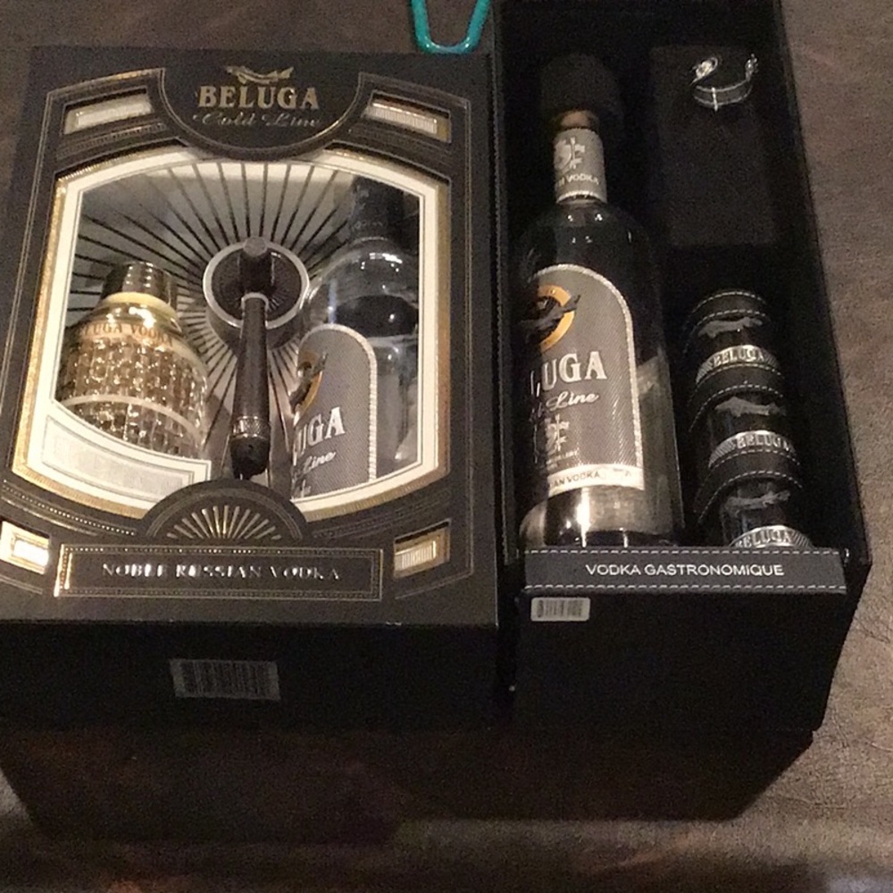 Beluga Gold Line Vodka Gift Set. Bundle of 2 set.  EMPTY
